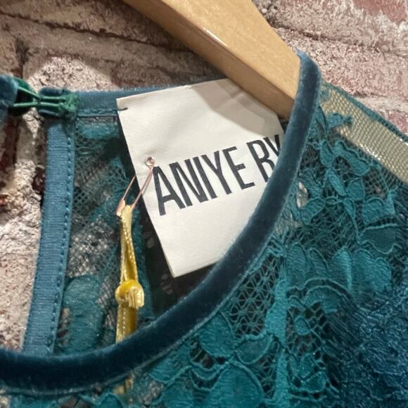 NWT ANIYE BY Green Lace Abito Mindy Midi Dress Size XS - Picture 4 of 7
